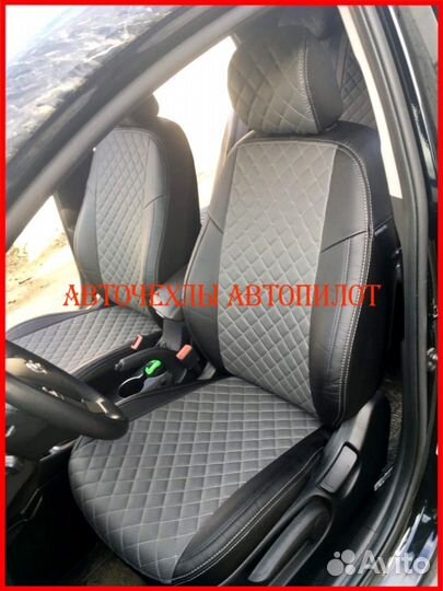 Чехлы Автопилот Hyundai Solaris 2 из экокожи Ромб