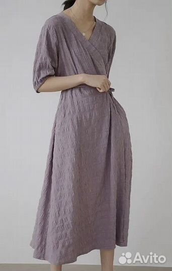 Лавандовое платье кимоно