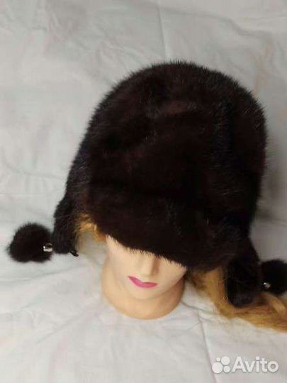 Шапка женская зимняя мех норки 56рр бу