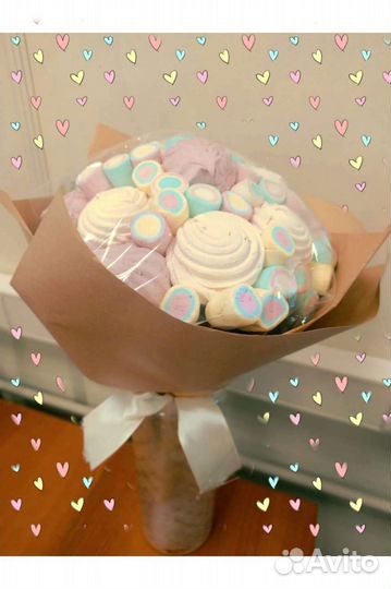 Съедобные букеты из зефира