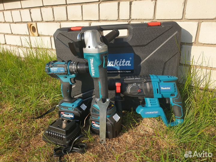 Набор 3 в 1 Перфоратор+Шуруповерт+Болгарка Makita