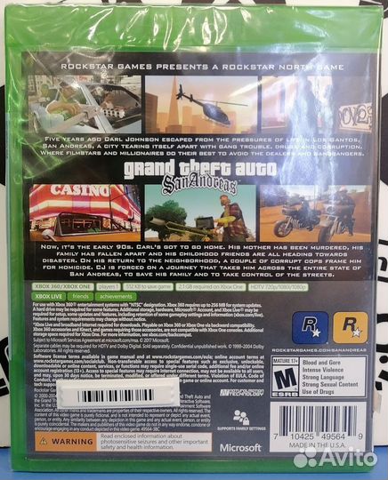 Grand Theft Auto San Andreas Xbox One/X360 New