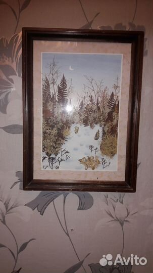 Картина из природных материалов в рамке