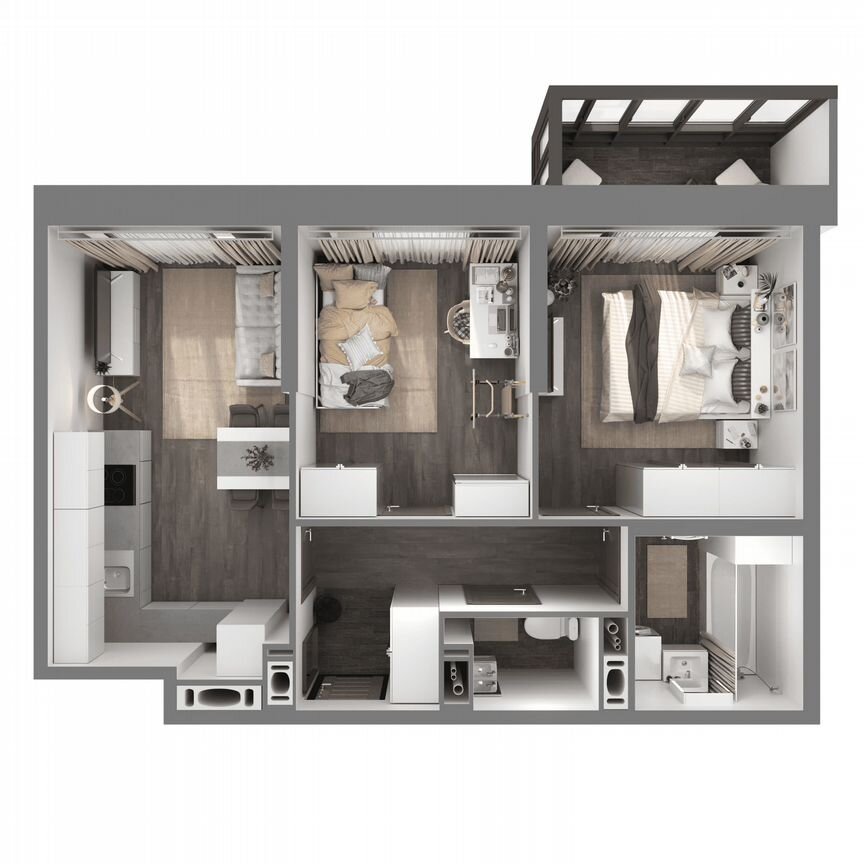 2-к. квартира, 49,4 м², 20/23 эт.