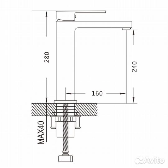 Смеситель для раковины Shevanik S9611H, черный