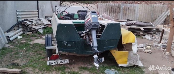 Лодка, Мотор Yamaha 25, Прицеп