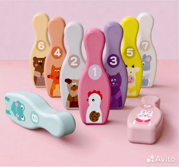 Детская деревянная игрушка - Боулинг