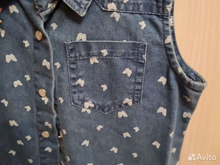 Джинсовая рубашка новая 104