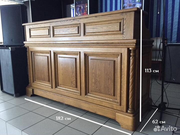 Барная стойка дуб массив, мрамор