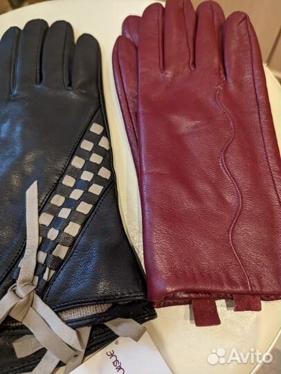 Перчатки женские кожаные новые