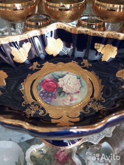 Ваза для фруктов, конфетница, сухарница Кобальт