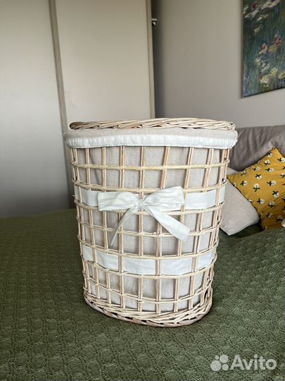Корзина для белья плетёная cozy home