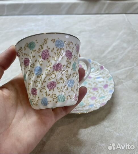 Кофейная пара лфз рисунок хризантема