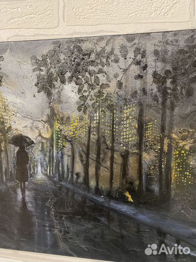 Картина маслом на холсте 80:40, дорога