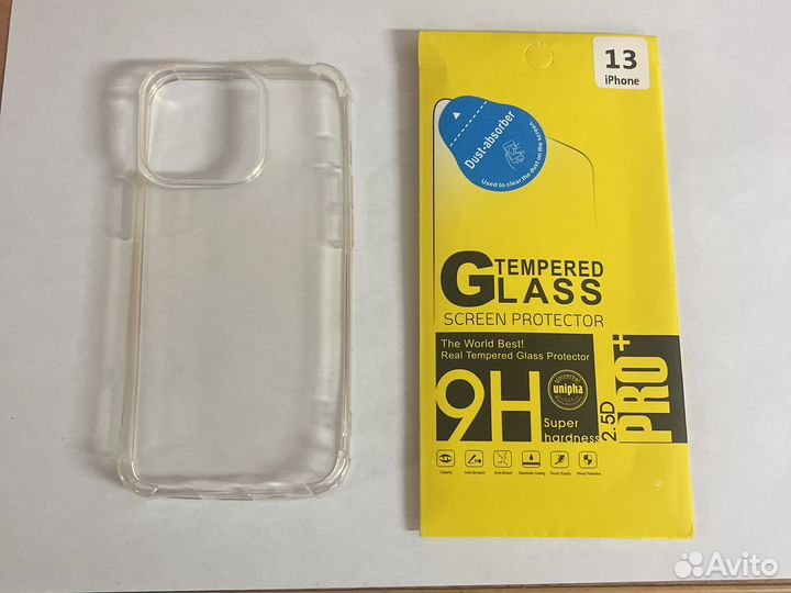 Защитное стекло iPhone 13 pro+чехол