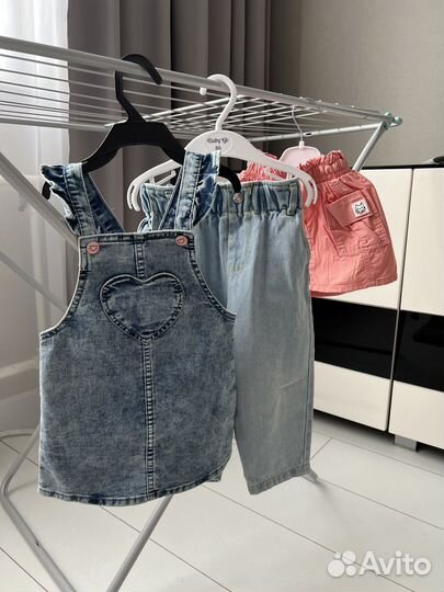Джинсовая одежда на девочку 80