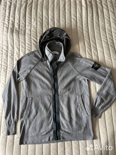 Stone island zip cardigan nylon metal hood