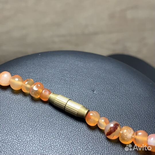 Винтажные Бусы Сердолик Халцедон Ожерелье Ретро