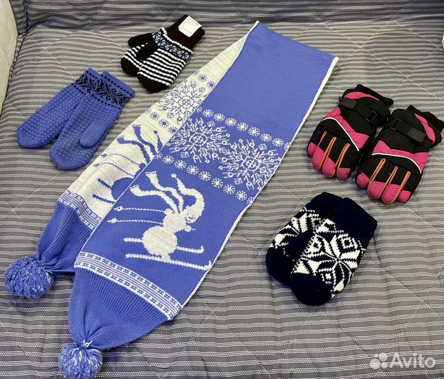 Шарф объемный варежки перчатки пакетом