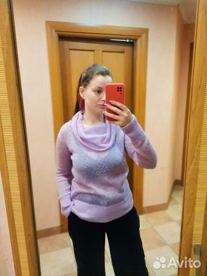 Свитер мохер тонкий 44-46 р сиреневый