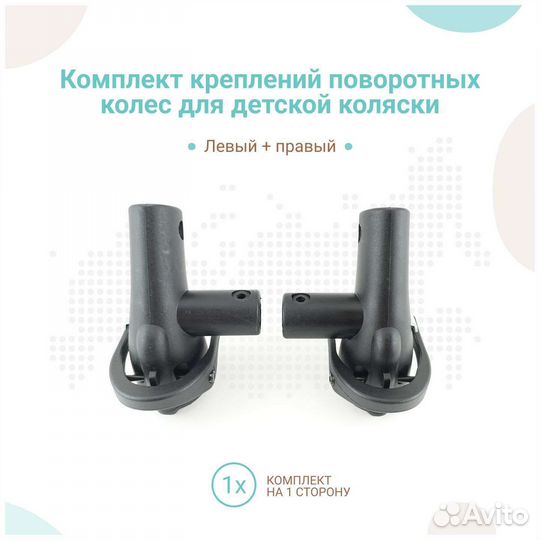 Комплект креплений поворотных колёс на коляску