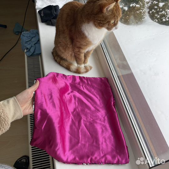 Наволочка из пайеток фуксия