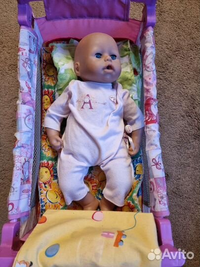Кукла baby annabell с кроваткой