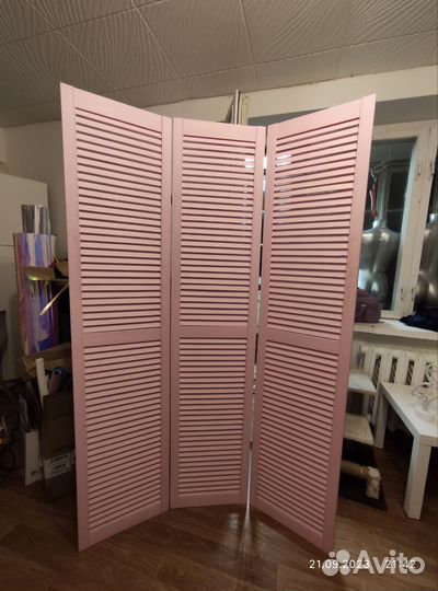 Ширма перегородка бу деревянная 3 секции