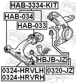 Сайлентблок febest HAB-034 (51350S2HG02)