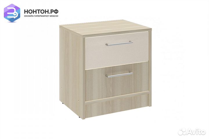 Тумба прикроватная Камила ясень светлый / бежевый