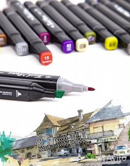 Двухсторонние маркеры для скетчинга