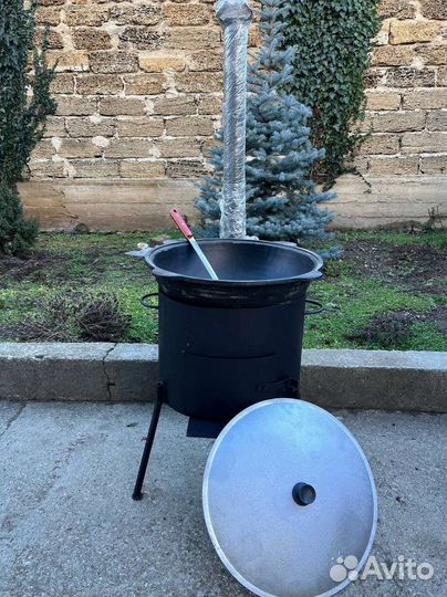 Казан узбекский чугунный и печь дымоход 8-22 л