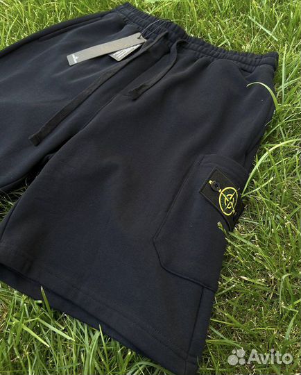 Мужские шорты Stone island с патчем новые