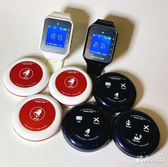 Кнопка вызова персонала и часы пейджер официанта