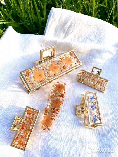 Заколки крабики для волос ручной работы