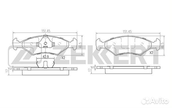 Zekkert BS-2853 Колодки торм. диск. перед Ford Esc