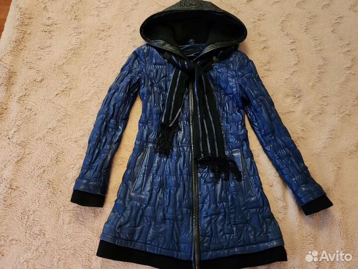 Кожаная куртка удлиненная