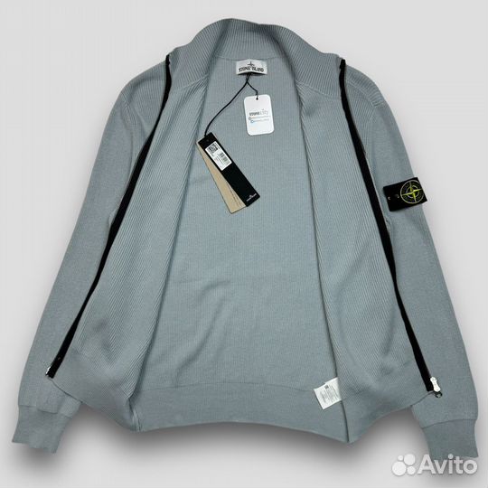 Летний кардиган Stone island светло-серый 526D8