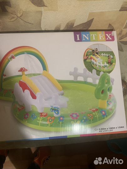 Детский надувной бассейн с горкой