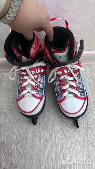Коньки детские раздвижные 33 34 35 36