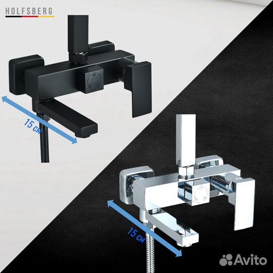 Душевая система с тропическим душем и смесителем
