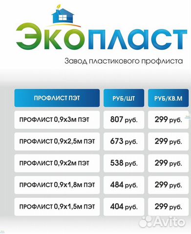 Профлист пэт пластмас. от 11 штук, от производител