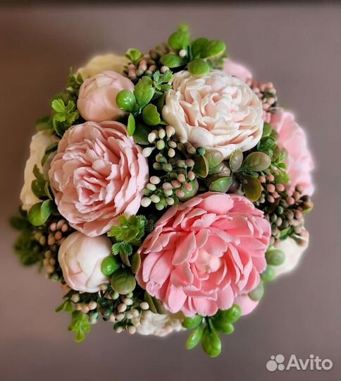 Букет пионов мыло ручной работы