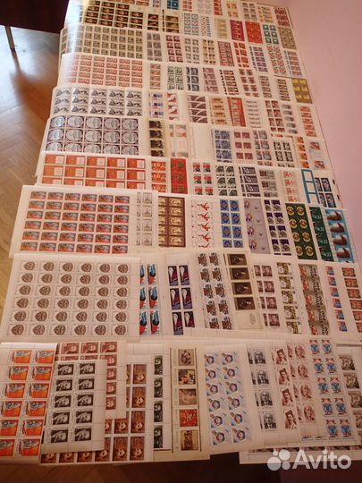 Коллекция негашеных марок в листах СССР 100 листов
