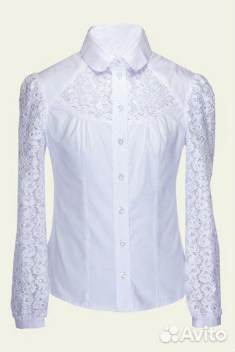 Белая блузка, рост 146 на стройную девочку