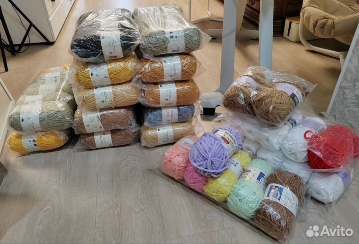 Пряжа плюшевая для вязания