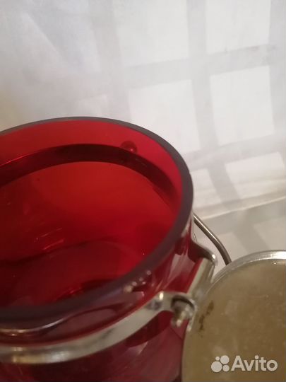 Сахарница цветное стекло СССР. Винтаж