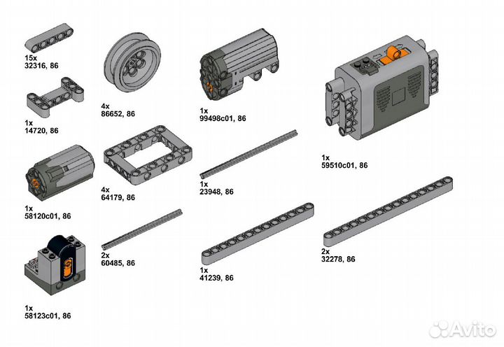 Lego technic аналог шасси на радиоуправлении 4WD