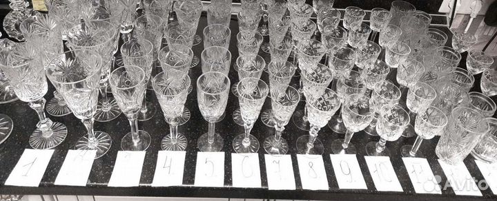 Хрустальные фужеры, бокалы, рюмки, стаканы СССР