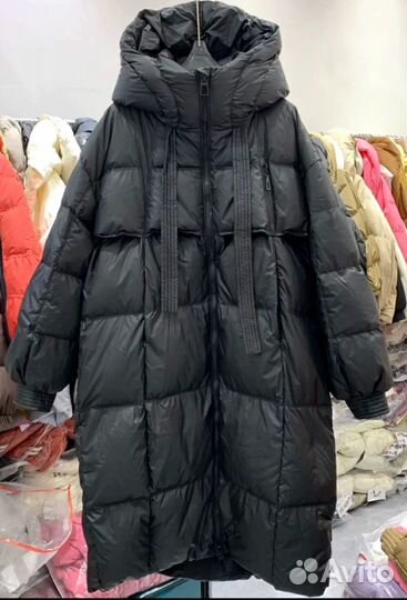 Пуховик пальто женский длинный на утином пуху